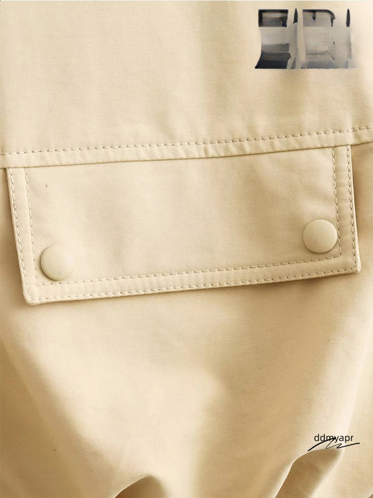 Womens Elegant Sleeveless ddmydec Round Neck Zip Waistcoat Pocket Decorative Loose Khaki Jacket Comfortable Leisure Womens Vests 240826