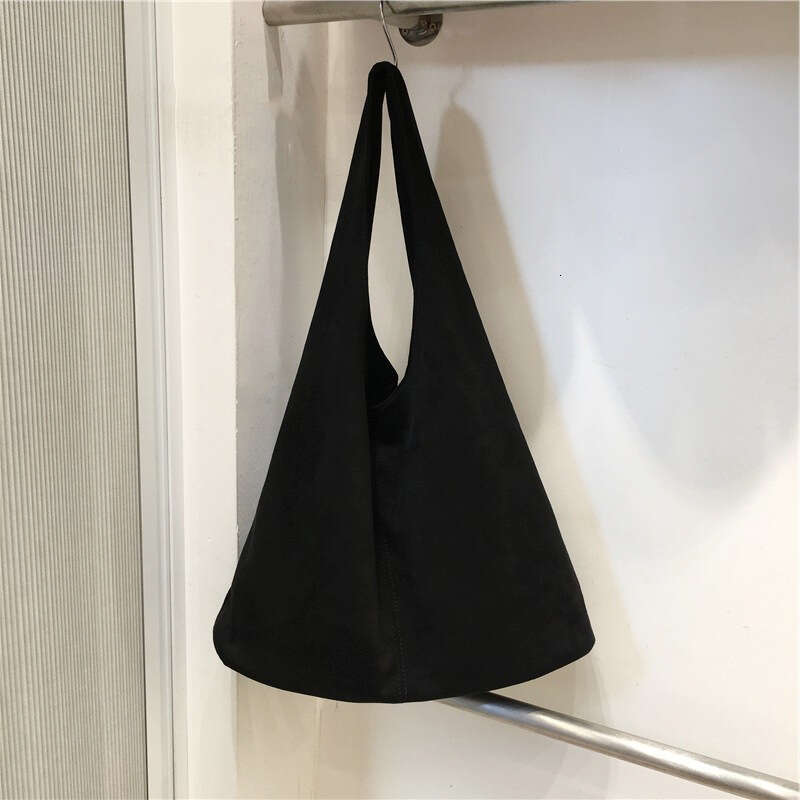 This Season Autumn Winter Suede Tote Large Capacity Shoulder for Women Artistic Casual Commuter Underarm Bag