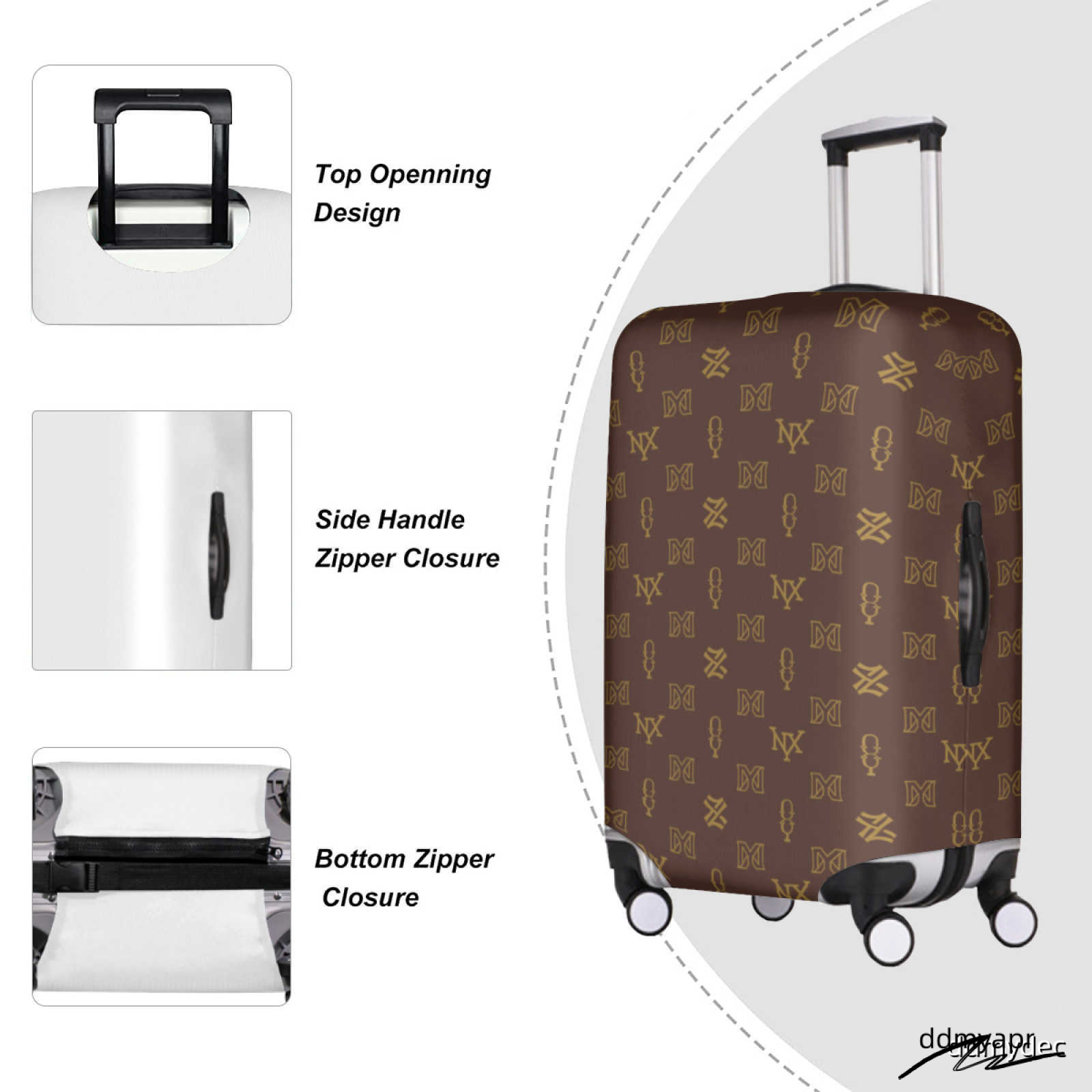 Classic Travel Lage Women Men Designer Dust Cover Protector Thickened Suitcase Covers Suitable 19-32 Inch Ddmydec