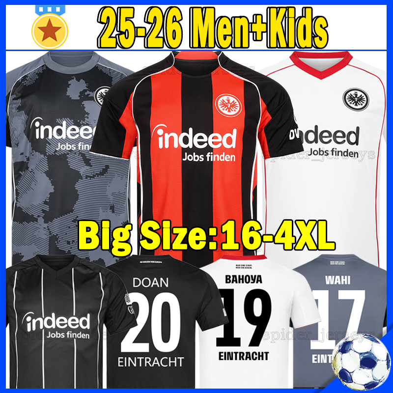XXXL 4XL 25 26 Eintracht Soccer Jerseys DOAN BAHOYA UZUN FrankfurtS Football Shirt Retro 1999 WAHI BATSHUAYI KNAUFF 2025 2026 BURKARDT HOJLUND Men Uniforms kids kits
