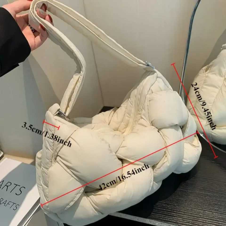 Municipal Woven Shoulder Handbags For Women Fluffy Down Purse Womens Hobo Bag Tote Bag Designer Handbag Messenger Bag Z250903