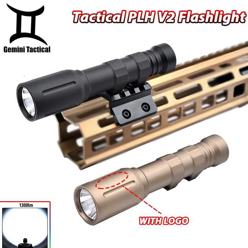 WADSN MOD PLH V2 Tactical Flashlight High Power 1300Lumens Hunting Gun Scout Light Fit 20mm Rail Mlok Keymod Airsoft AccessoriesXJ250905
