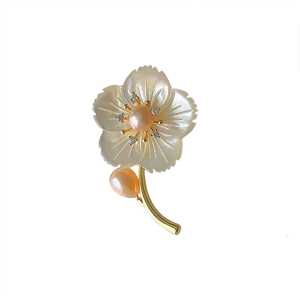 DH collections High - end Small - Chanel - style Natural Freshwater Pearl Brooch for Women