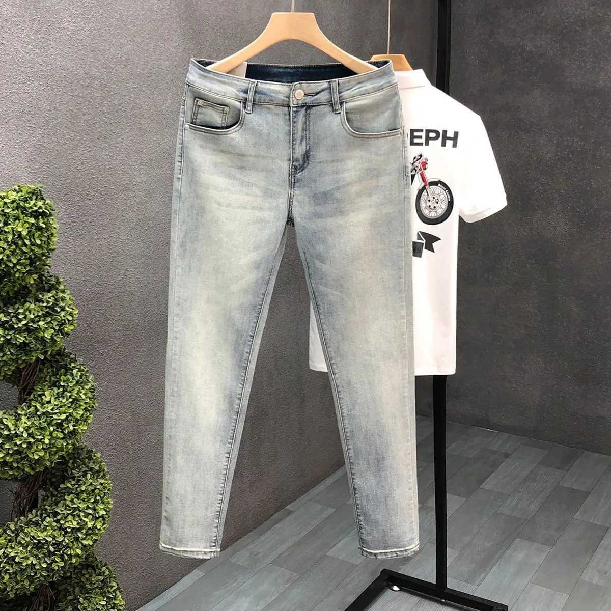 Luxury Fashion Designer Vintage Slim Fit Mens Denim Jeans Casual Korean Spring and Autumn Stretch Washed Trousers Male Jeans W250905