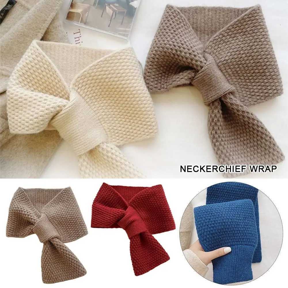 Winter Warm Solid Color Cross Scarf Knitted Neck Scarf Neckerchief Wr GirlsXJ250905