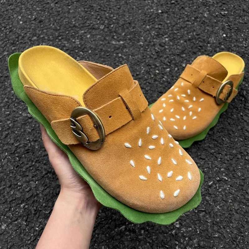 Autumn Women Slippers Funny Hamburger Shoes Platform Clogs Mules Outdoor Beach Sandals Female Casual Indoor Home Slides Loafers W250905