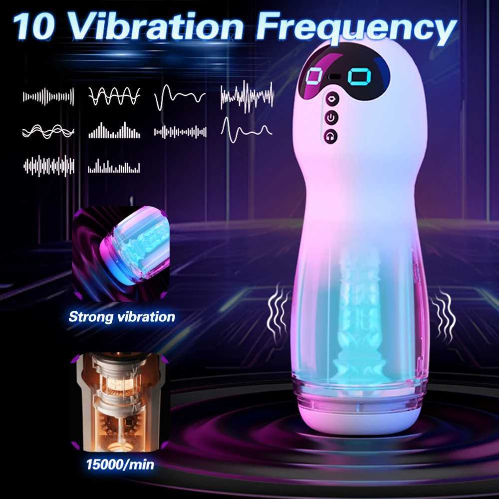 Automatic Male Sucking Mastubator Vibration Blowjob Vagina Machine Masturbation Cup for Men Sex Toys Adult Goods Masturbate 18XJ250905