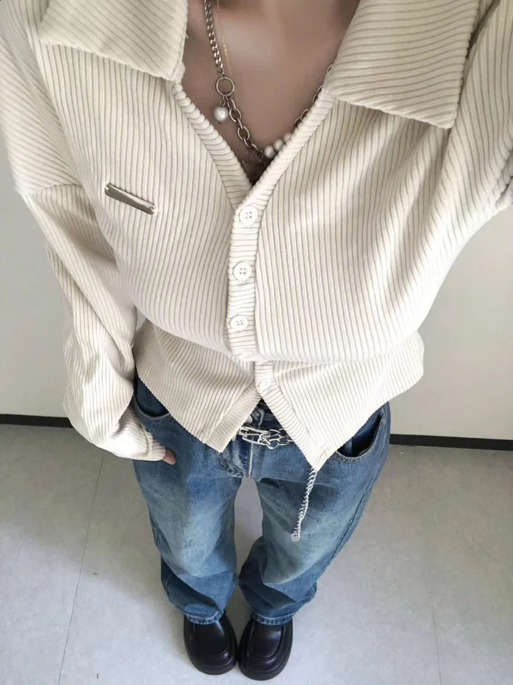 Female Tee Long Sleeve 100 Cotton Tshirts Autumn Winter Apricot Button Womens Polo Clothing Sales Y2k Fashion Original 250905