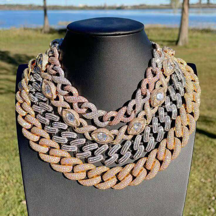 Custom Vvs Baguette Moissanite Pass Dia Test Iced Out Hip Hop Sier Necklace Cuban Chain Fine Jewelry Men 16mm 18mm 20mm