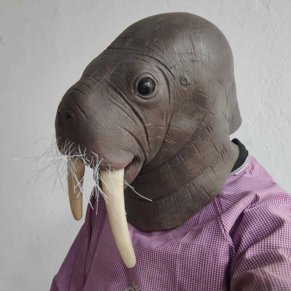 Funny Walrus Mask Sea Lion Animal Full Head Latex Fancy Dress Costume Animal Mask Seal Sea Lions Head Mask Novelty Creepy LatexXJ250905