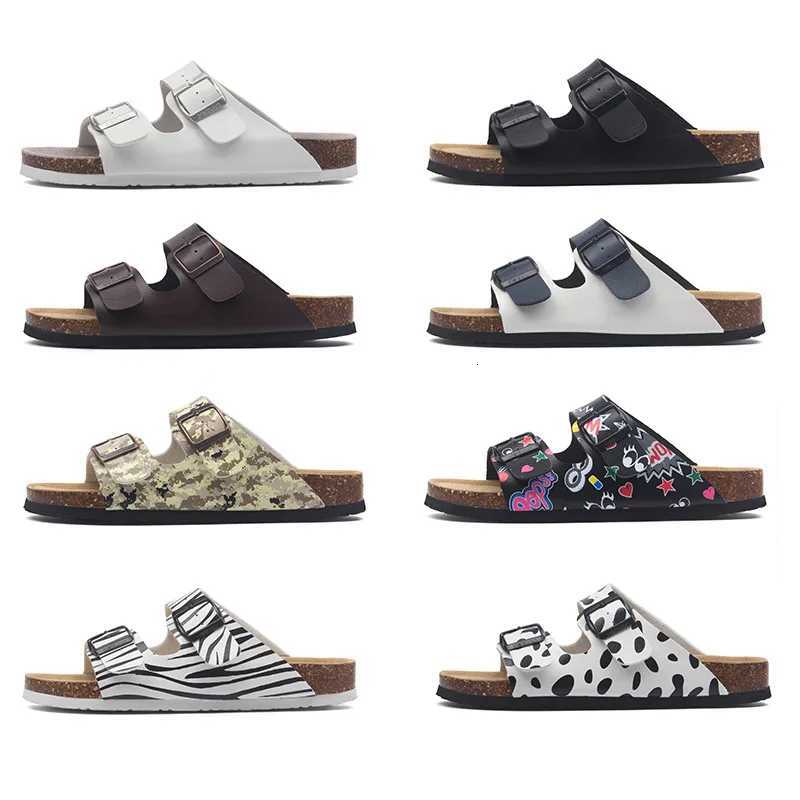 Mens Buckle Flat Bottom Cork Slippers Summer Couple Beach Slippers Casual Mens Sandals Men Shoes W250905