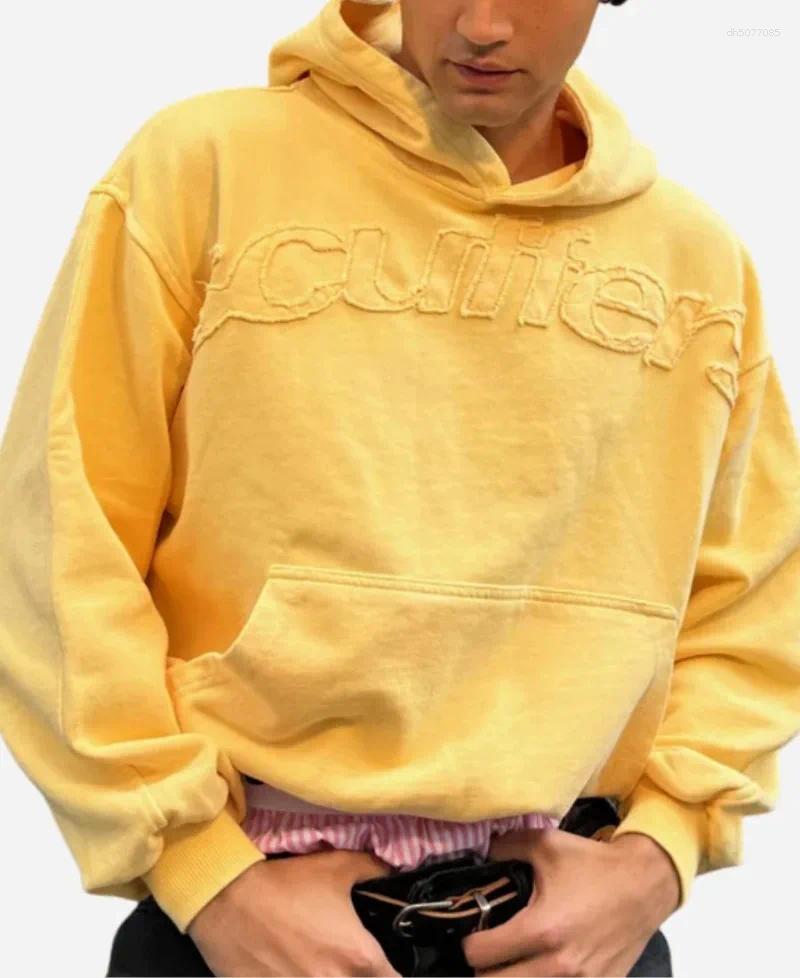 Men's designer Hoodies Harajuku Oversized Hoodie Letter Vintage Yellow Jacket Streetwear Hip Hop Casual Sports Long-Sleeves Sweatshirt