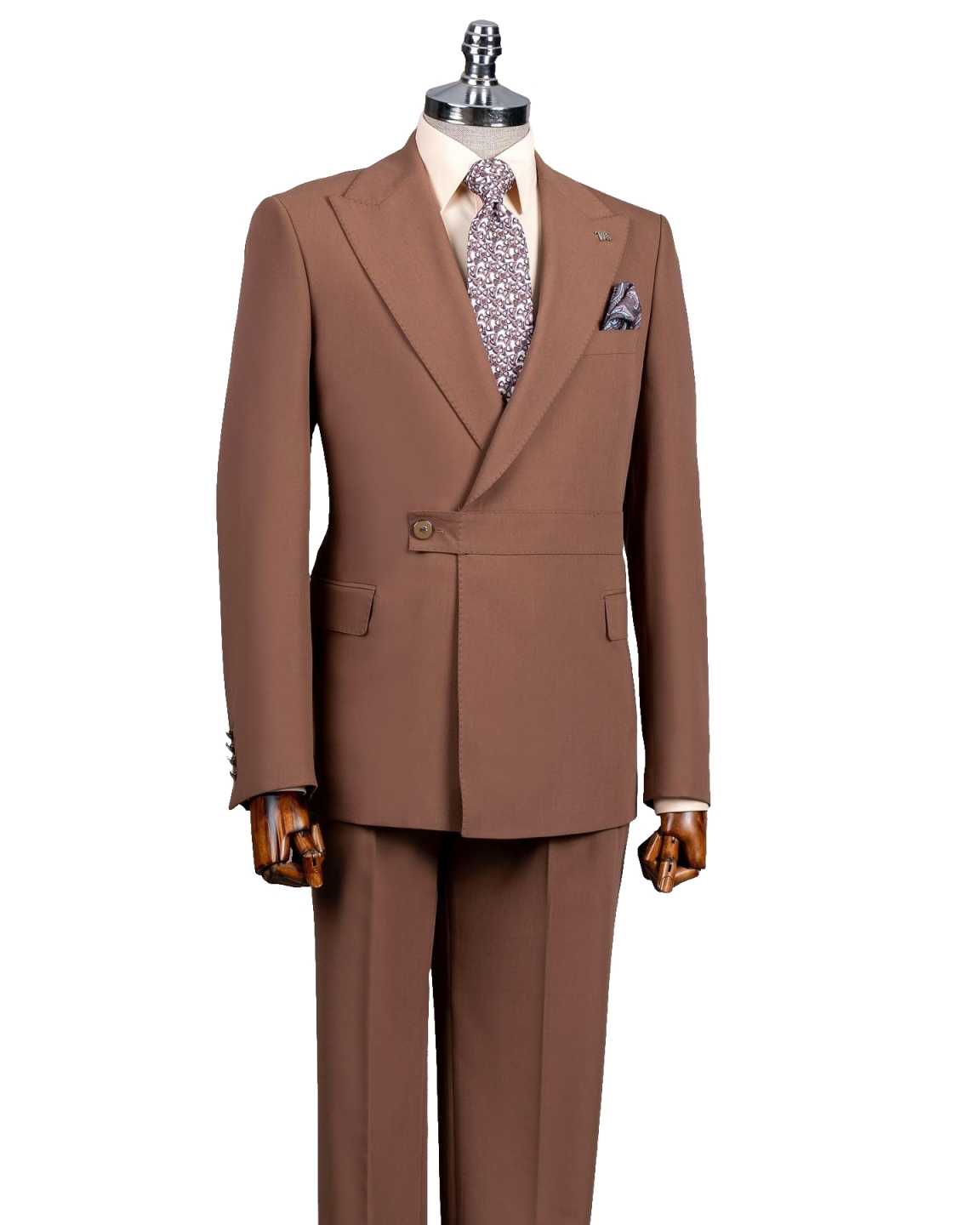 Two Pieces New Style Korean Commuter men's Suit Set Fashionable Personality Western Style Jacket Brown Professional Jacket+Pants