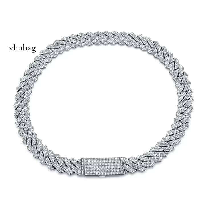 Custom VVS Moissanite Dia Cuban Chain for Men IGI GRA Certified Sier Necklace with Gold Plated Finish Streetwear