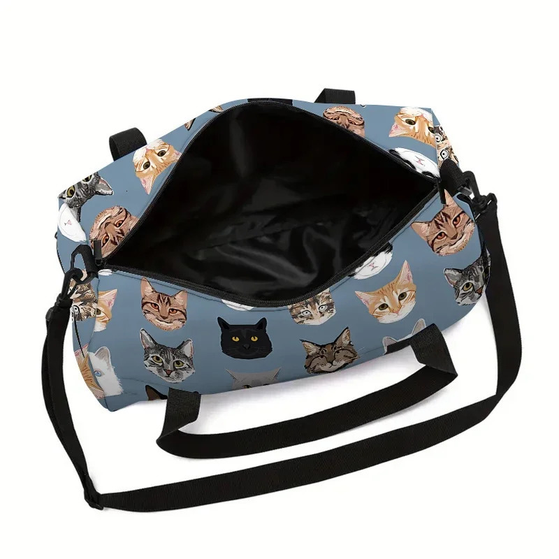 Cartoon Cat Head Large Capacity Luggage Bag Gifts 3D Cartoon Travel Duffels Hand Bag 250903