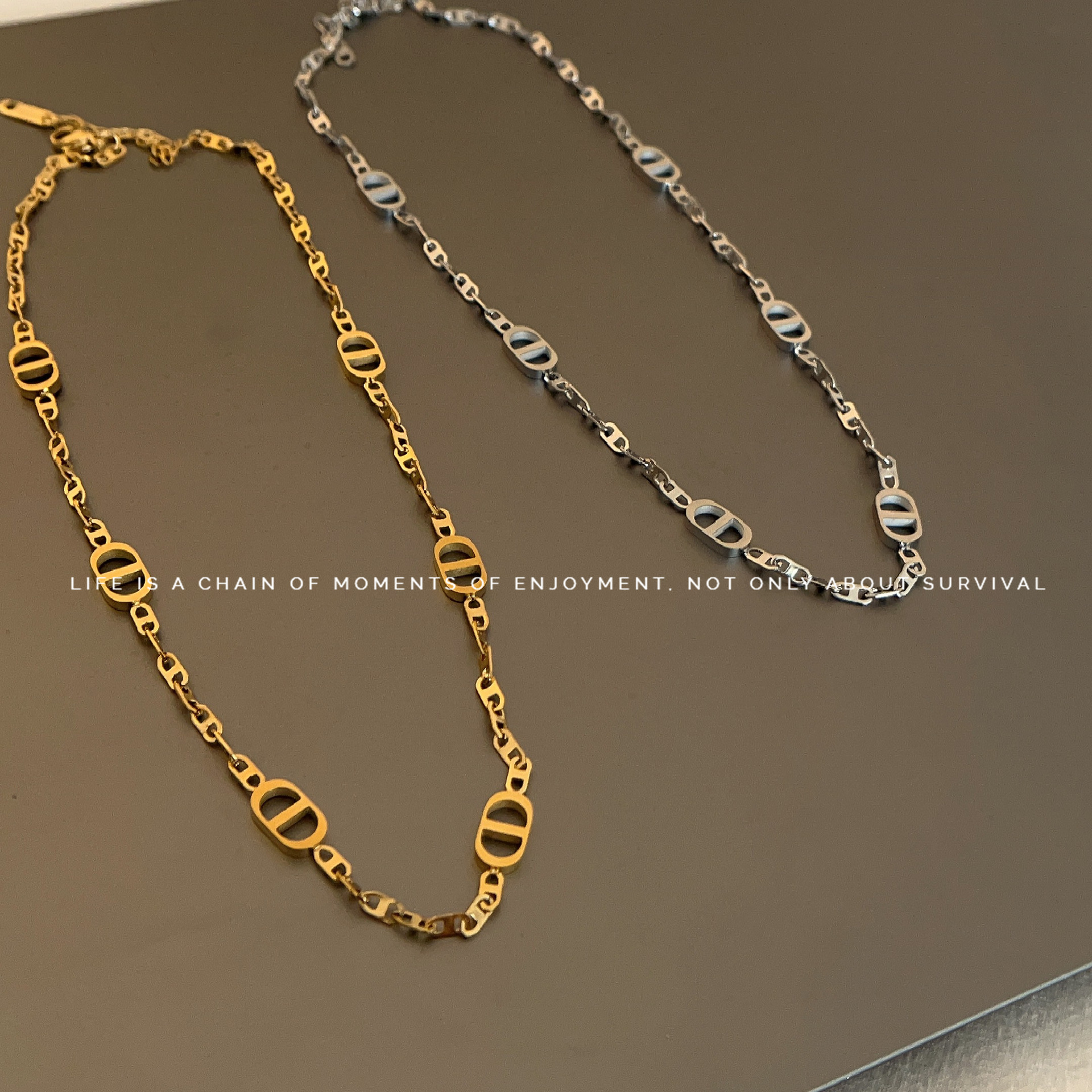 Luxury Brand Designer Jewelry 18K Gold Titanium Steel Versatile Pig Nose Necklace Korean New Light Luxury High-End Vintage Collarbone Chain Choker For