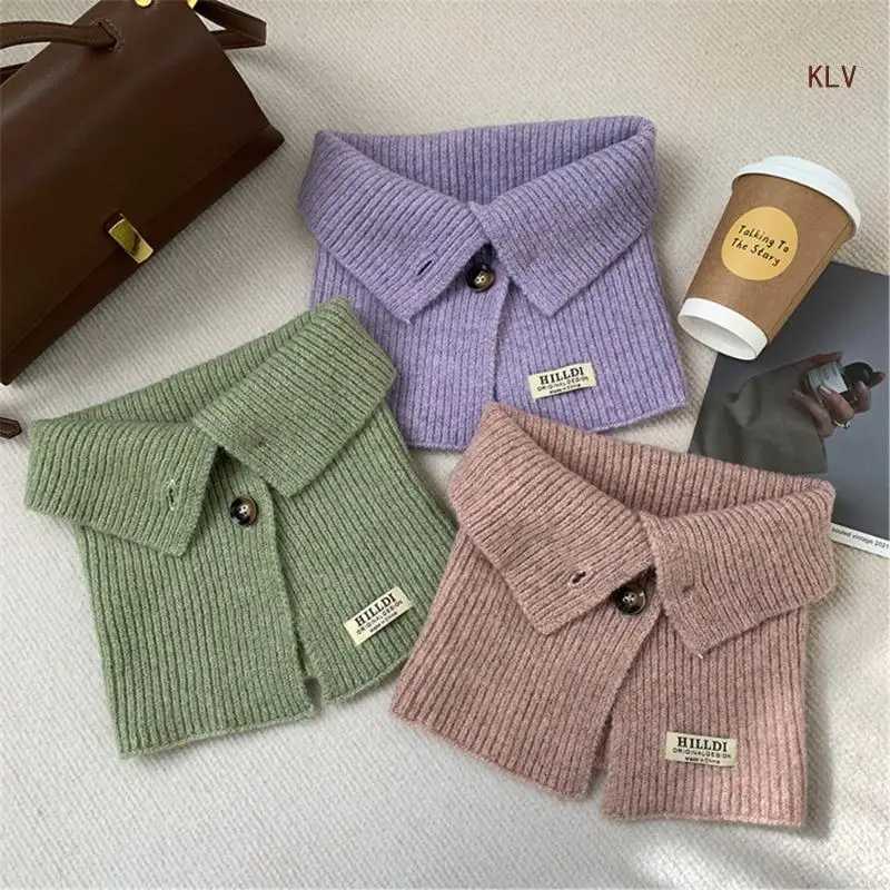 Girl Women Knitted Snoods Scarf LoopInfinity Neckerchief La Neck Warmer Wr Scarves Face Cover Faux CollarXJ250905