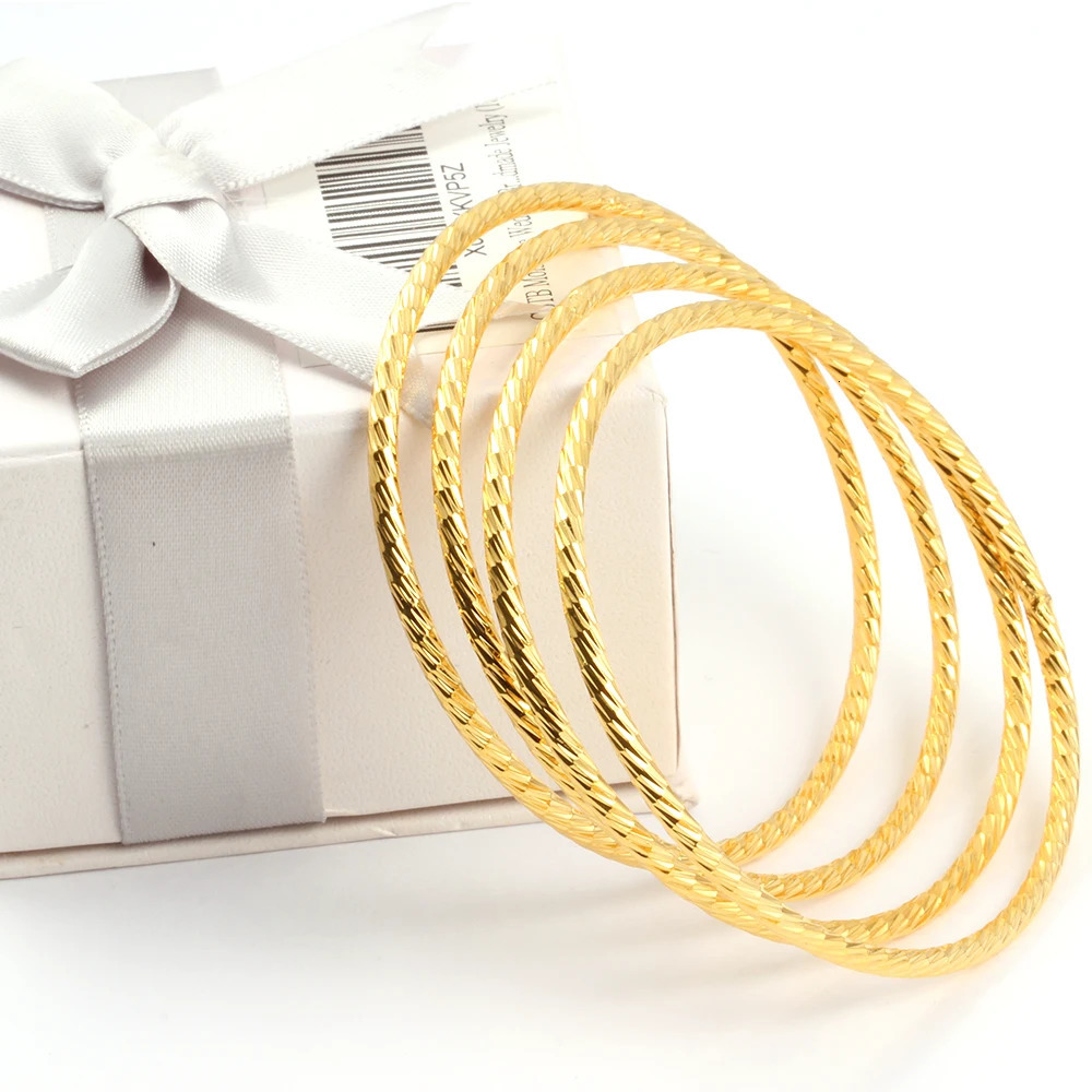 Wholesale 4pcsset Gold Color Jewelry Muslim Turkish Bangles Ethiopian African Women Dubai Bracelet Party Wedding Gifts 250905