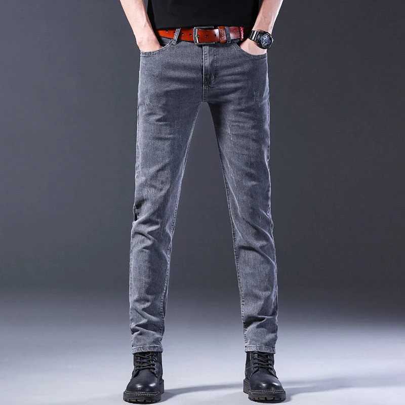 Men New Fashion Comfortable Slim Fit Jeans Male Loose Straight Smart Casual Denim Pants Formal Elasticity Look Taller Trousers W250905