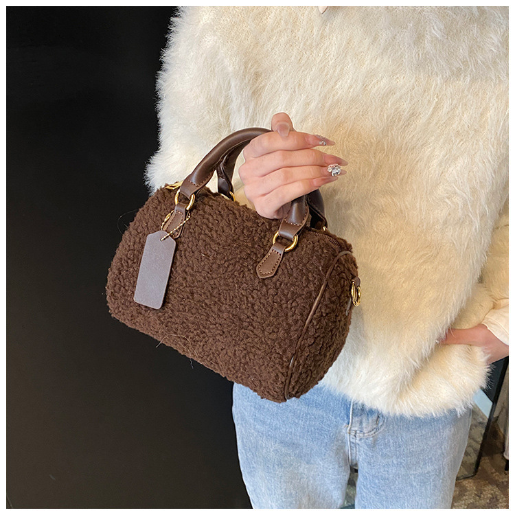 Small Handheld Lambhair Women s Crossbody Bag Fashionable And Casual Autumn New Item Solid Color Designer Bag Women s Shoulder Bag