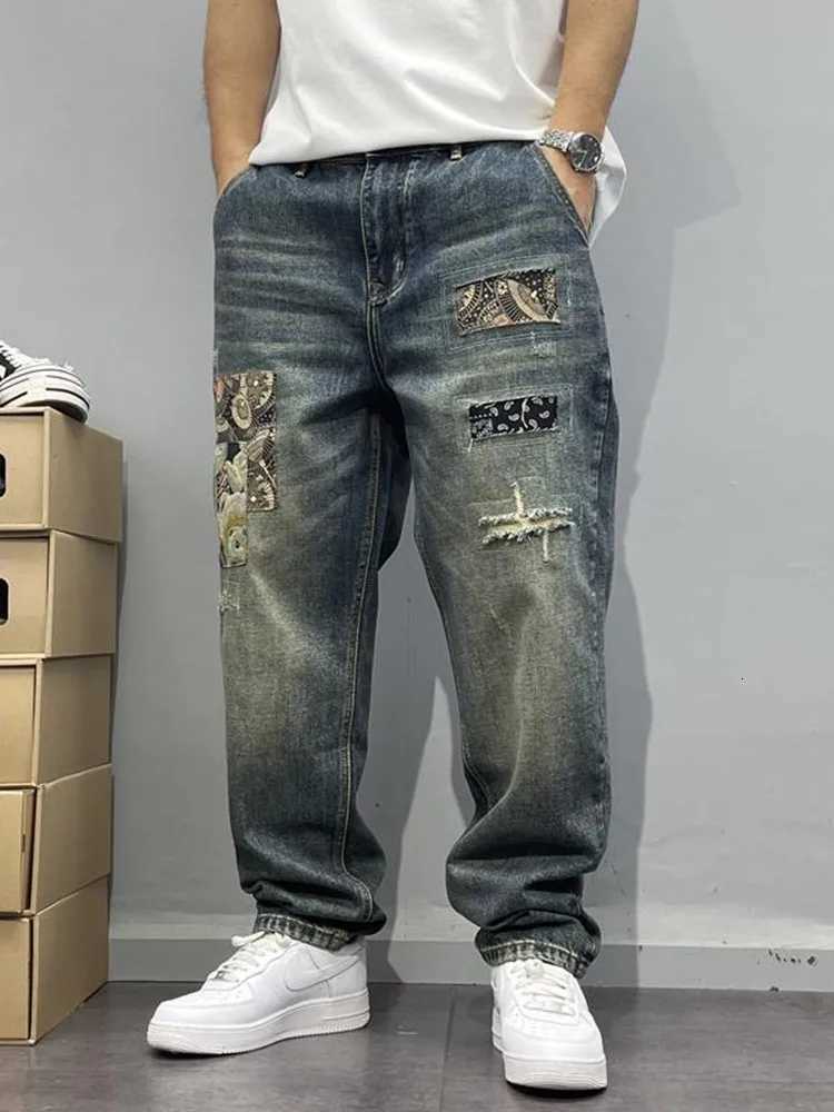 Spring and Autumn New American Retro Patch Straight Leg Denim Pants Mens Casual Loose Comfortable Large Size High Quality Pants W250905