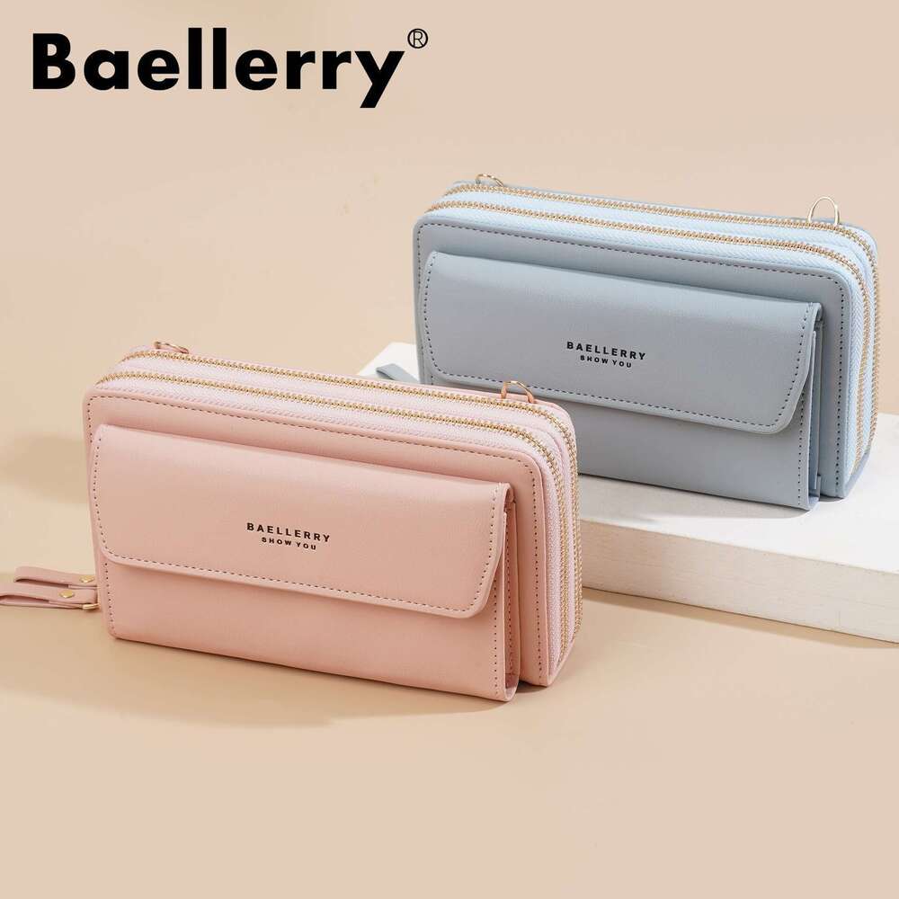 Baellerry Fashion Versatile Double Zipper Large Capacity Women's Shoulder Phone Integrated Crossbody Bag