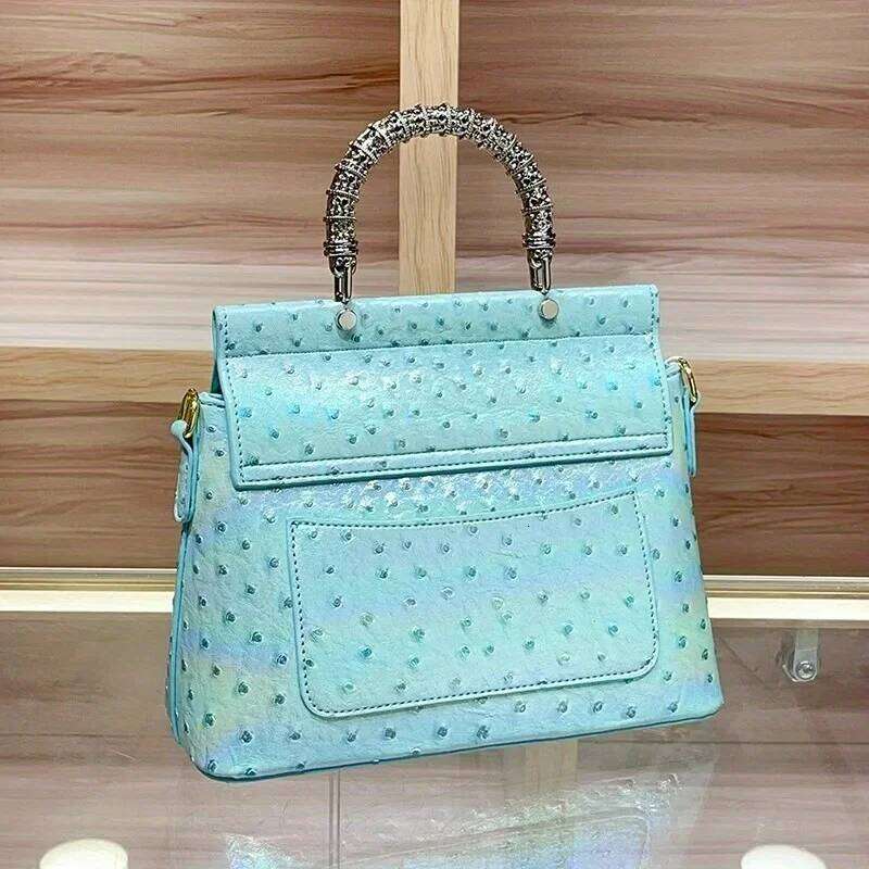 Dia-Encrusted Ostrich Patterned Texture Handbag For Women In 2025, A New Cross-Fashion Single-Shoulder Crossbody Bag