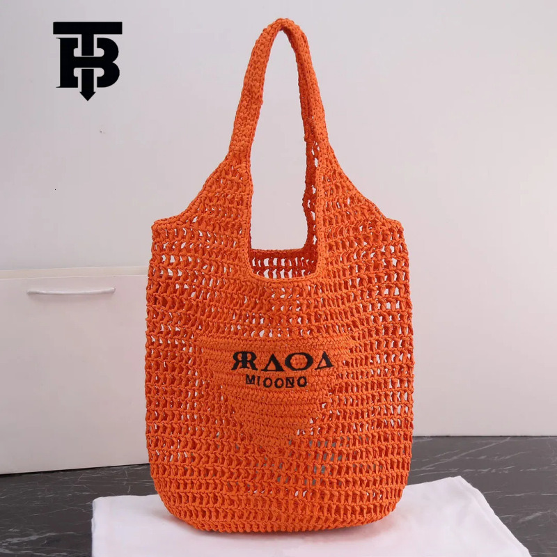 Fashion Handmade Hollowed Out Letter Embroidery Woven Bag Free Shipping Designer Luxury Handbag Niche Casual Mesh Bag Single Shoulder Beach Bag