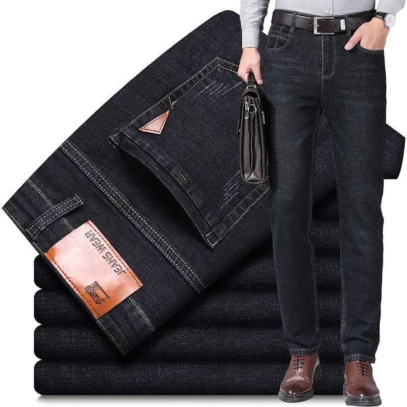 Spring Mens Black Blue Pants Pure Color Stretch Jeans Street Casual Slim Fit Trousers Male Vintage Wash Skinny Jeans for Men W250905