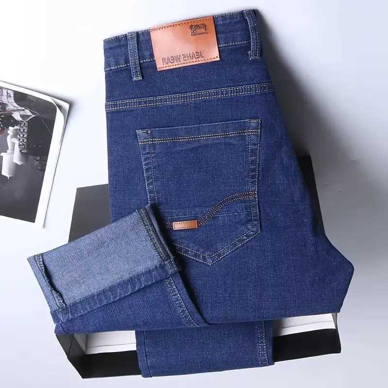 Spring Mens Black Blue Pants Pure Color Stretch Jeans Street Casual Slim Fit Trousers Male Vintage Wash Skinny Jeans for Men W250905
