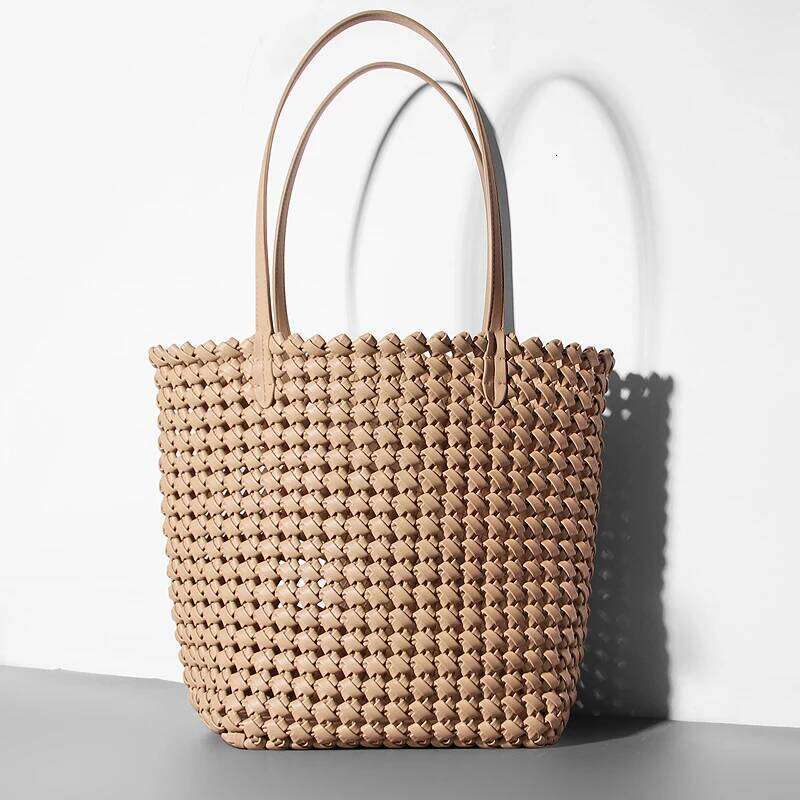 Trend Hollow Out Fashion Handbags and Purses For Women Designer Shopper Shoulder Woven Ladies Tote Female's Beach Bag
