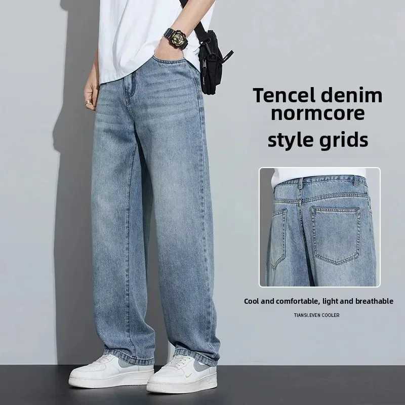 Mens Jeans Loose Summer Spring New Arrival Tencel Straight Leg Thin Casual Breathable Comfortable Fit Casual Pants men jeans W250905