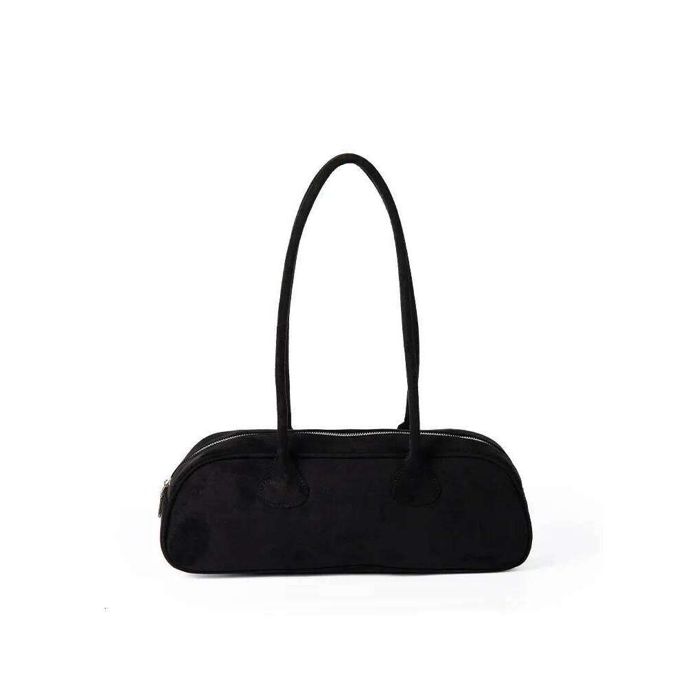 Korean Designer Baguette Women Suede Boston Tote Bag Shoulder Zipper Handbag Solid Color Multi-pocket Clutch Purse Giftluxury bag tote bag