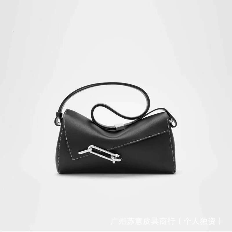 TADFAB Women's Lock Box Interlock Small Square Niche Fashion Single Shoulder Crossbody Cowhide Underarm Bag