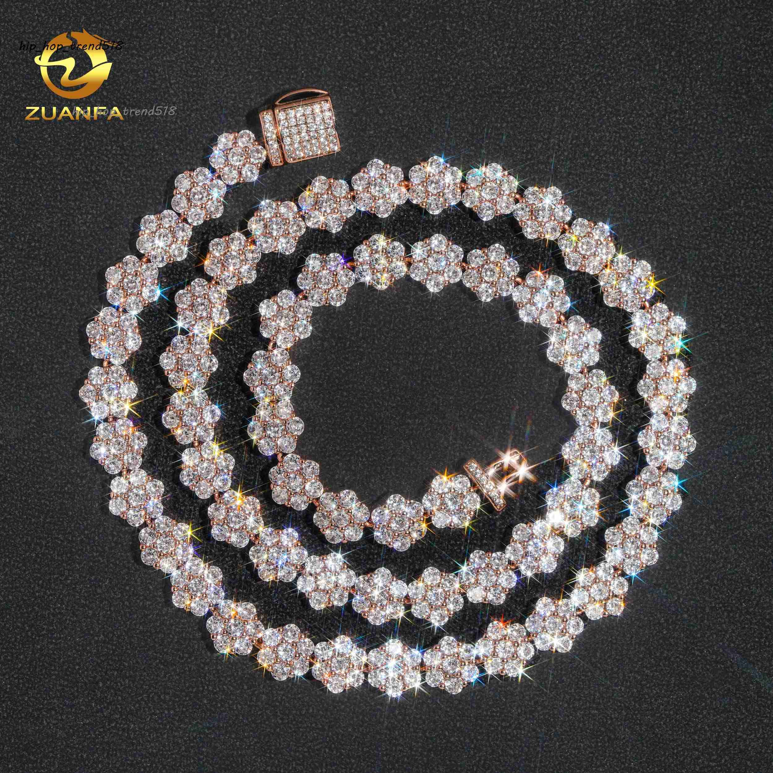 Pass Diamond Tester 925 Sterling Silver Diamond Luxury Fashion Jewelry Vvs Moissanite Hip Hop Jewelry Cuban Link Chain