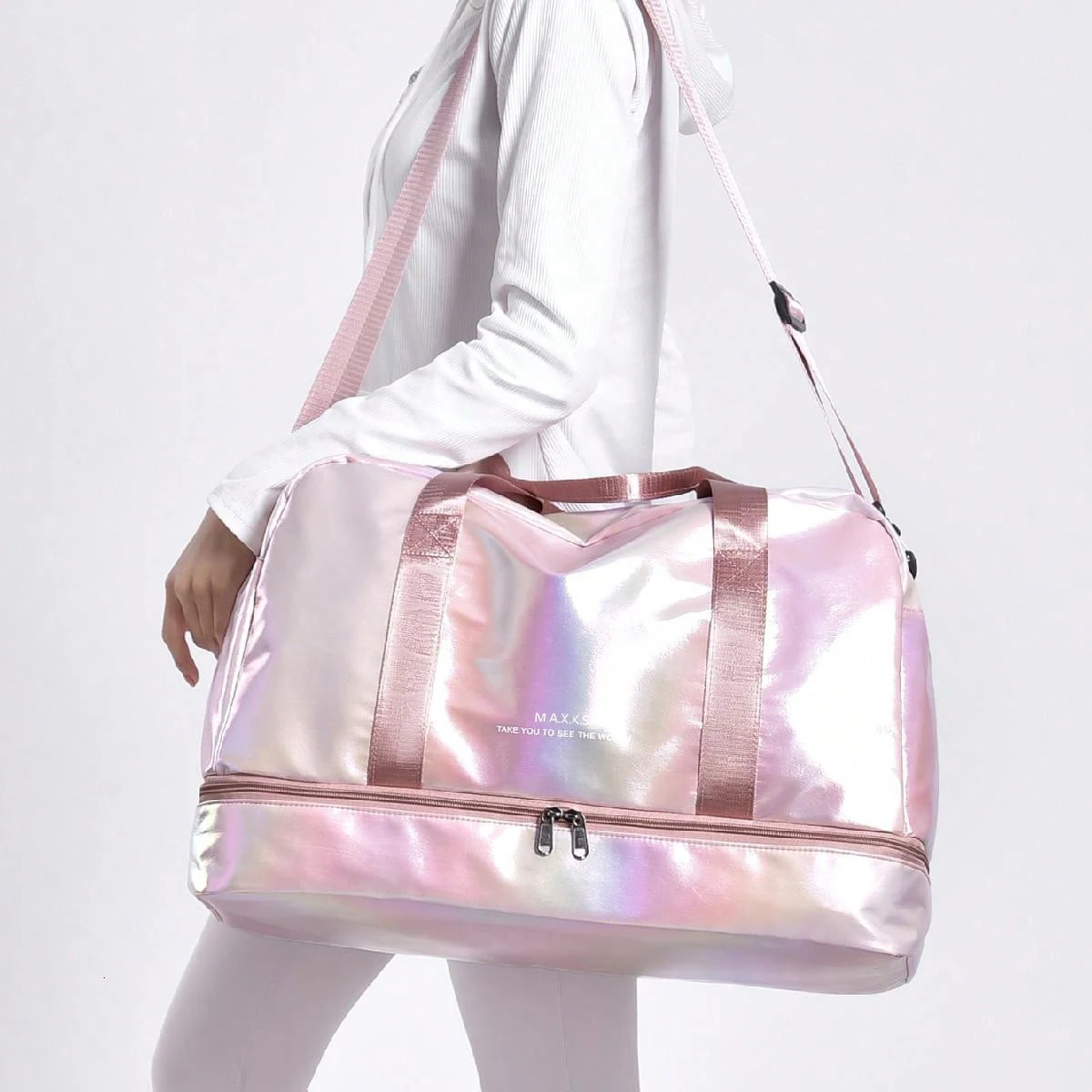 Gorgeous colorful holiday luggage travel duffel bag large capacity fitness sports yoga bag hospital weekend carryon handbag 250903