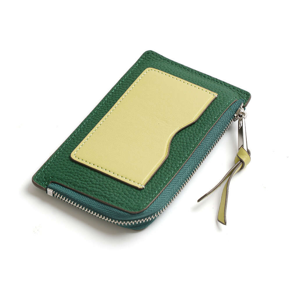 Fashion Genuine Leather Purse Multi-Card Slot Ultra-Thin Card Holder Coin Bag Top Layer Cowhide Zipper Small Wallet for Women designer wallet B5