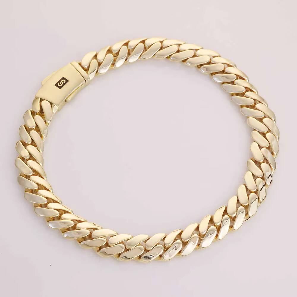 20mm 14K Gold Plated Cuban Link Chain Necklace Smooth Clasp Chunky Monaco Cuban Link Chain Hip Hop Jewelry for Men Women