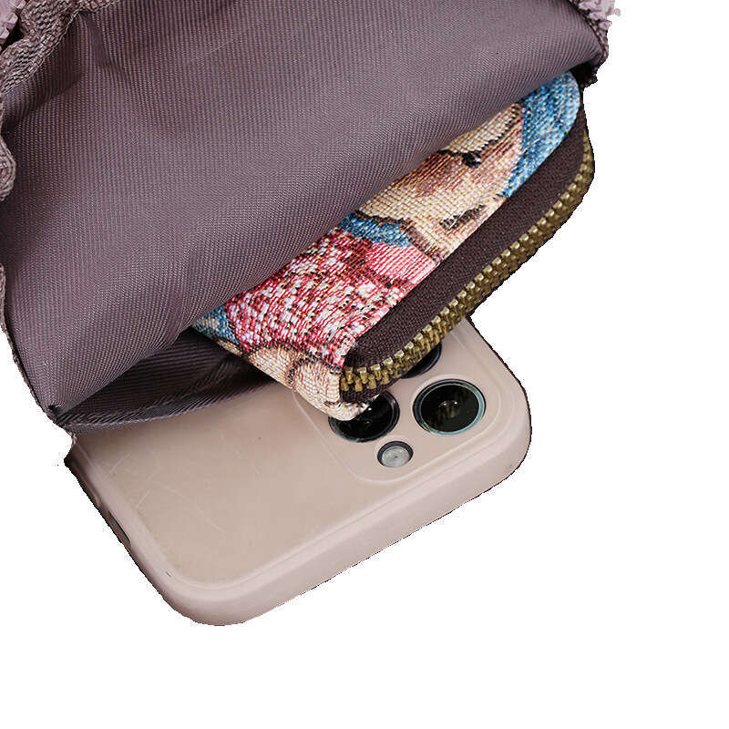Three-Layer Phone Bag for Women, Crossbody Mini Bag, 2024 New Versatile Summer Oxford Canvas Walking Coin Purse