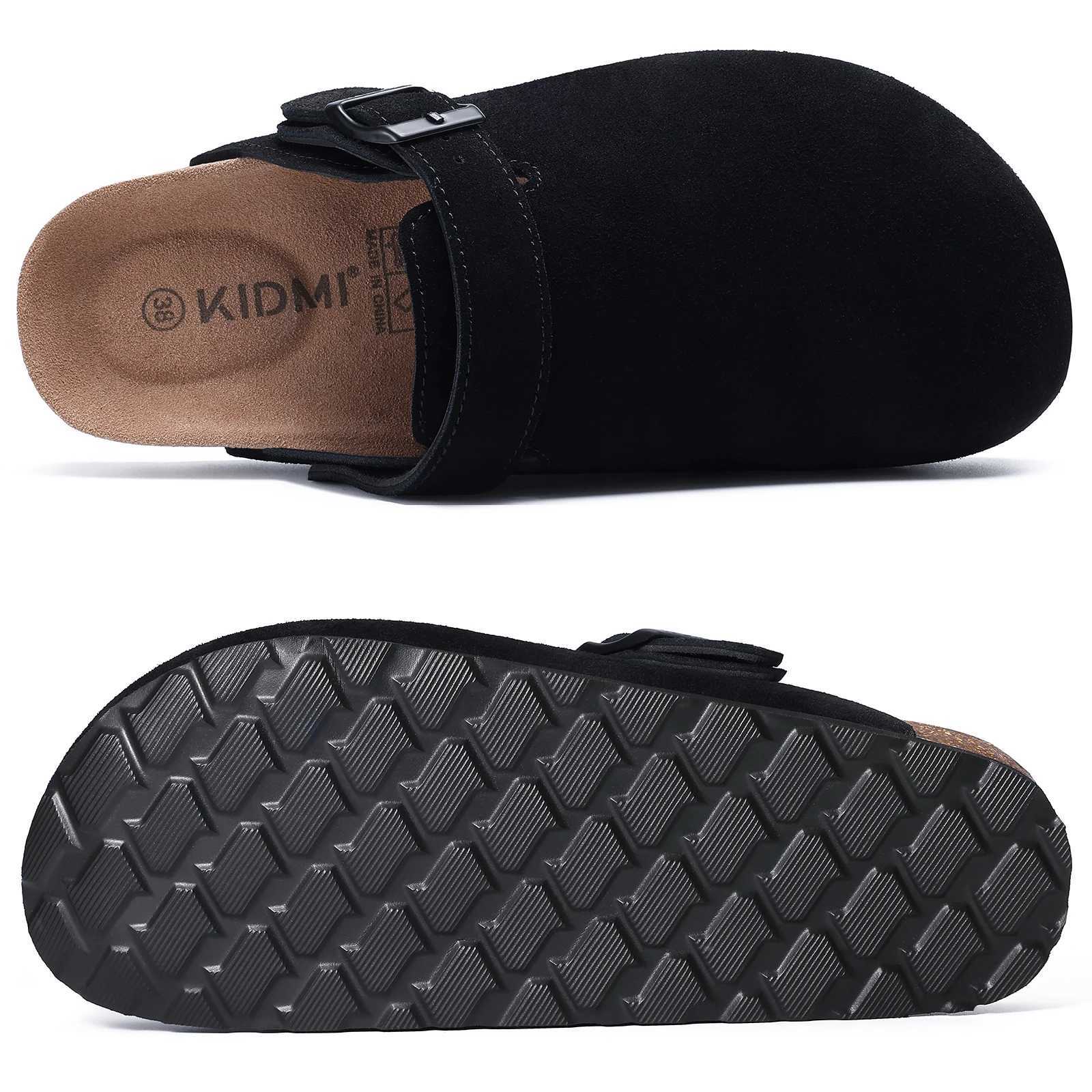 Litfun New Fashion Womens Clogs with Adjustable Strap Cork Footbed Leather Mules with Arch Support Unisex Outdoor Potato Shoes W250905