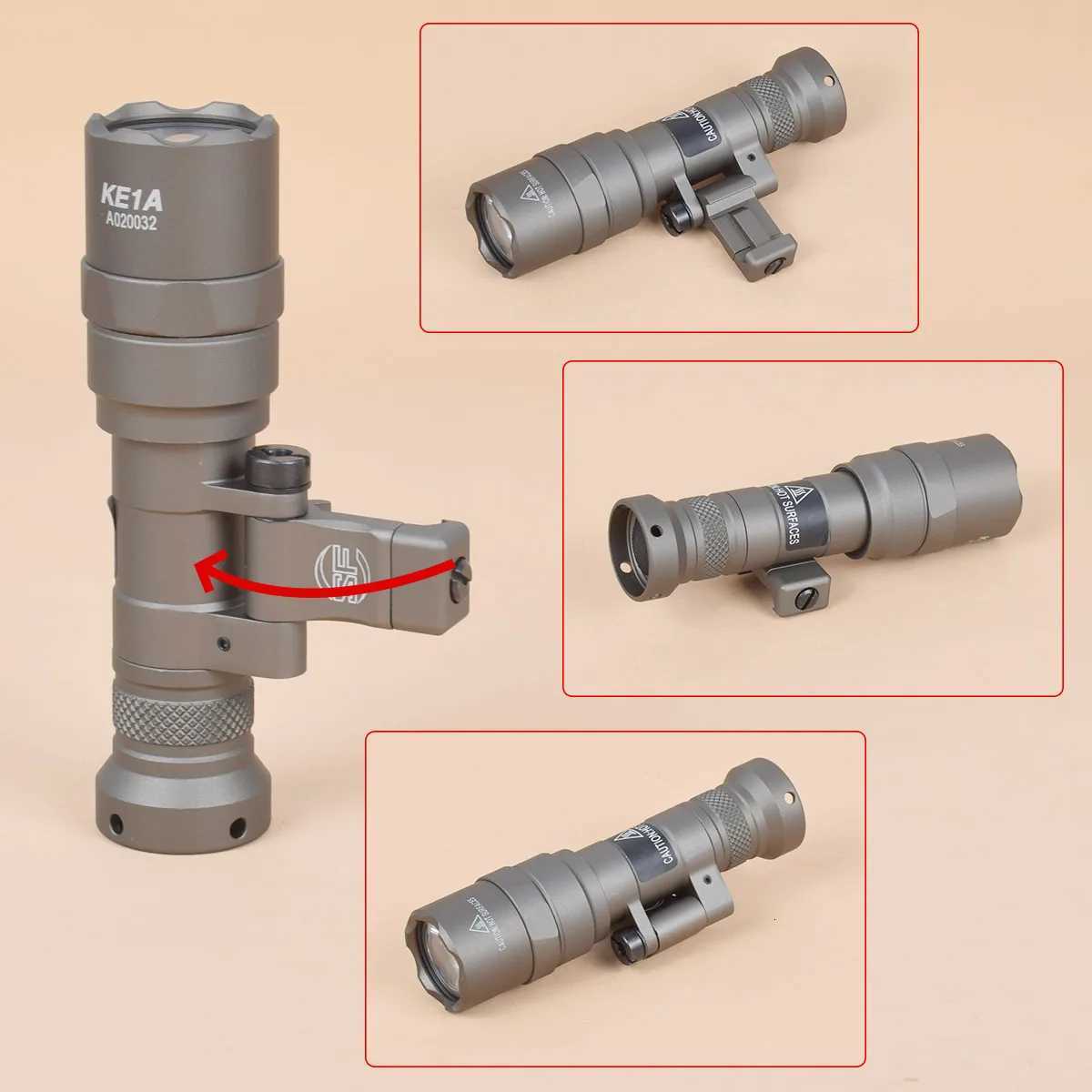 Tactical M340 M640 Strobe Flashlight M340V Led Scout Light 20mm Picatinny Rail with M LOK Mount Airsoft Hunting LampXJ250905