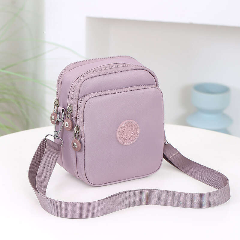 Three-Layer Phone Bag for Women, Crossbody Mini Bag, 2024 New Versatile Summer Oxford Canvas Walking Coin Purse