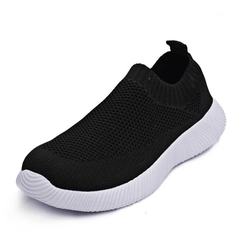 2024 Spring Women Shoes Knitting Sock Sneakers Women Flat Shoes Casual Breathable Sneakers Flats Walking Shoes for Women Z250905