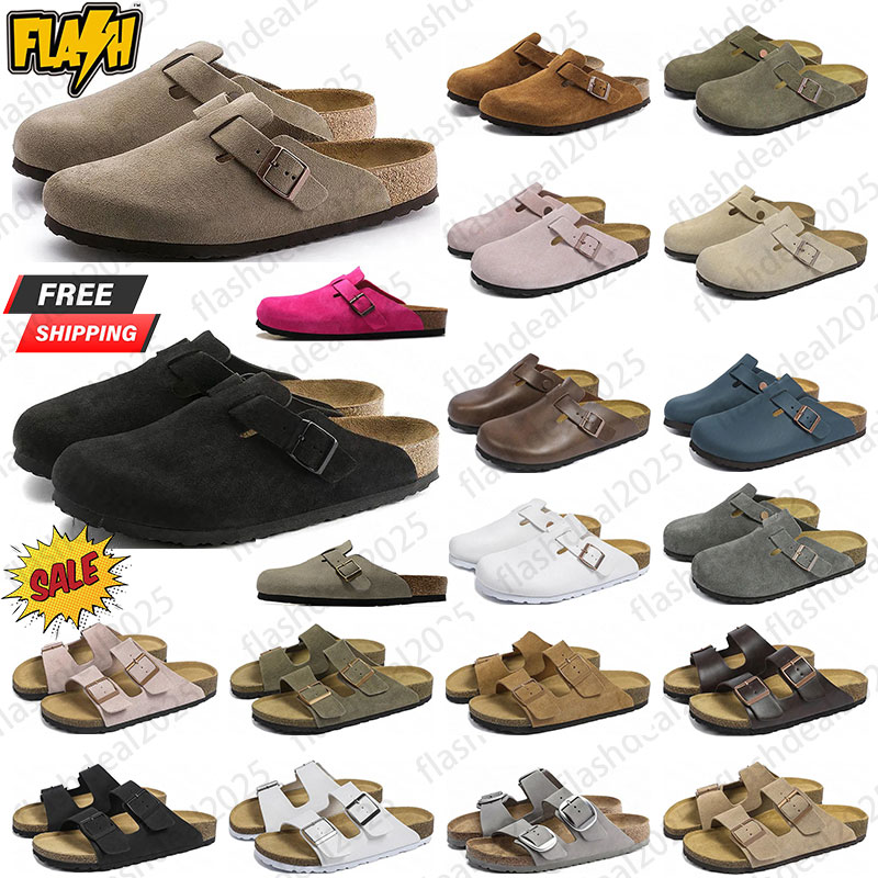 free shipping designer slippers birk men women comfort sandals slides clogs suede Unisex mules Two-Strap clog sandal sliders