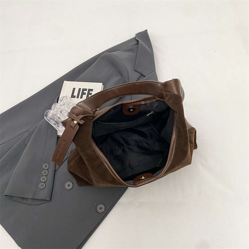 Suede Tote for Women 2024 New Autumn Winter Versatile Shoulder Lazy Relaxed Style Large Bag