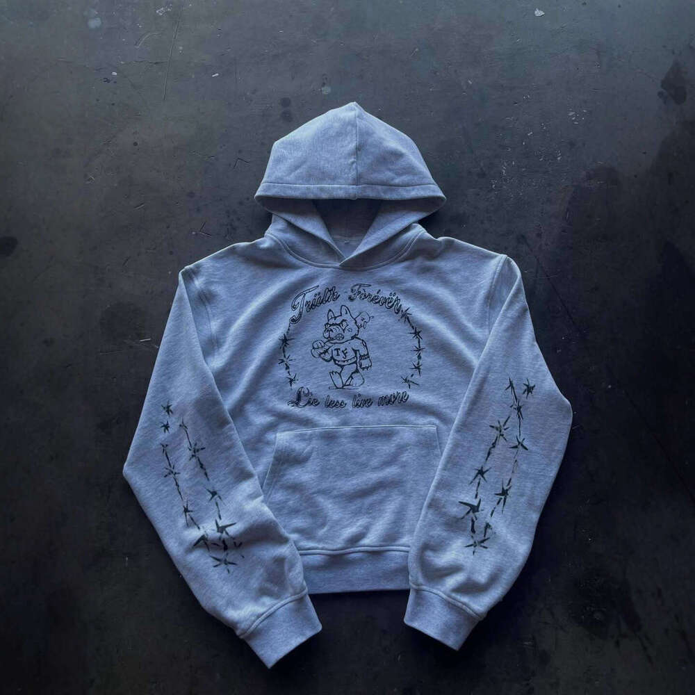 High Dark Style Hoodie Unisex Spring Autumn Trendy Street Loose Long Pants Set