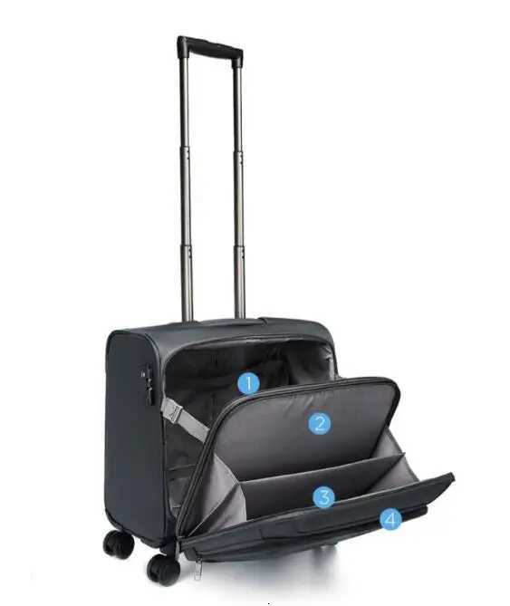 Men travel trolley suitcase 16 inch Rolling suitcase 18 inch Oxford Rolling Cabin suitcase Underseat luggage Suitcase Bags Z250905