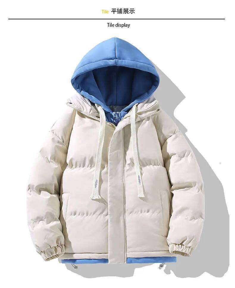 2024 new style Thick Men Warm Parka Jackets Casual Men's Outwear Coats Hooded Windbreak Cotton Padded Winter Jacket