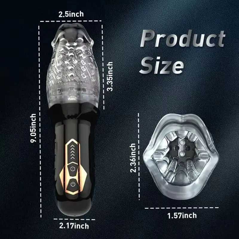 Automatic Masturbator Cup Machine Electric Piston Rotating Sucker Male Blowjob Vagina Dildo Real Oral Vibrator Sex Toys for MenXJ250905