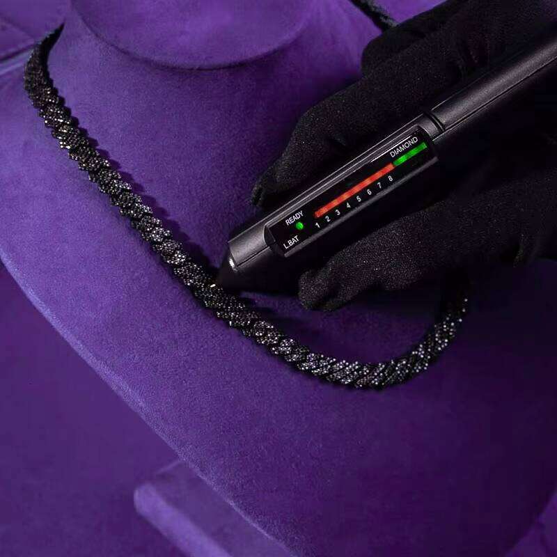 Hip Hop Fine Jewelry Passd Dia Tester Sterling Sier Iced Out 8MM VVS Black Moissanite Prong Cuban Link Chain for Men